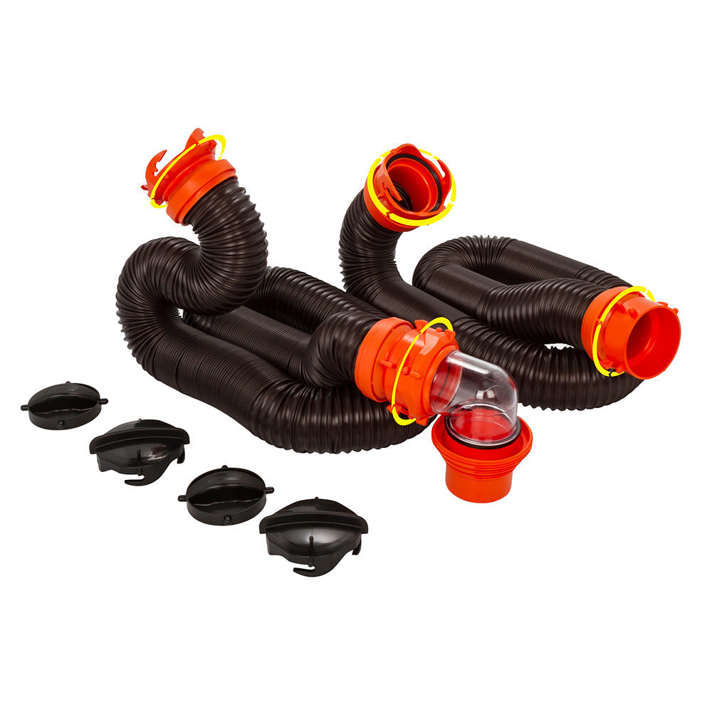 Camco RhinoFLEX 20 Sewer Hose Kit w/4 in 1 Elbow Caps