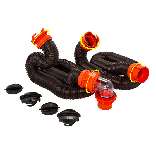 Camco RhinoFLEX 20 Sewer Hose Kit w/4 in 1 Elbow Caps