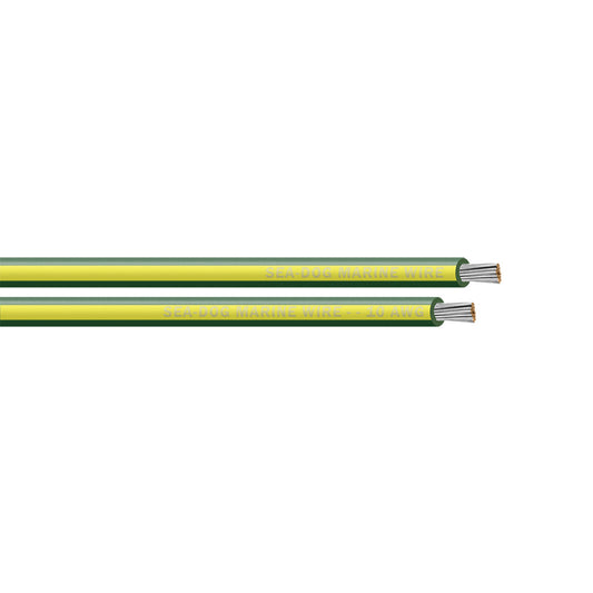 Sea-Dog 10 AWG Green/Yellow Stripe Primary Wire - 250' [8010144]