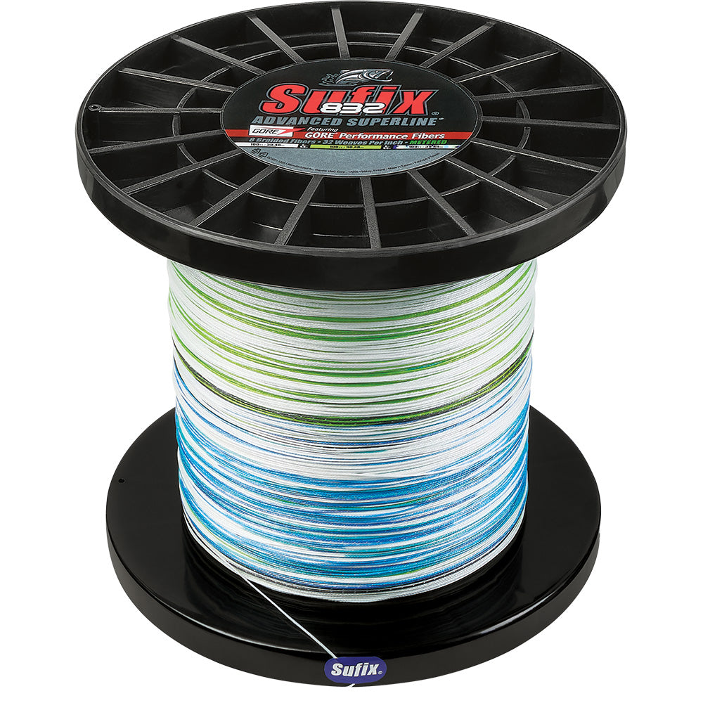 Sufix 832 Advanced Superline Bulk Metered 3000yds, 130lb, White - Neon Lime - Blue [660-4130GHLCC]