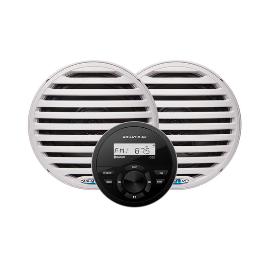 Aquatic AV GS2 Gauge Stereo  Pair of EC651 6.5" White Speakers [CK303]