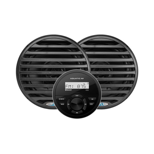 Aquatic AV GS2 Gauge Stereo  Pair of EC652 6.5" Black Speakers [CK304]
